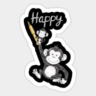 Happy Monkey Sticker